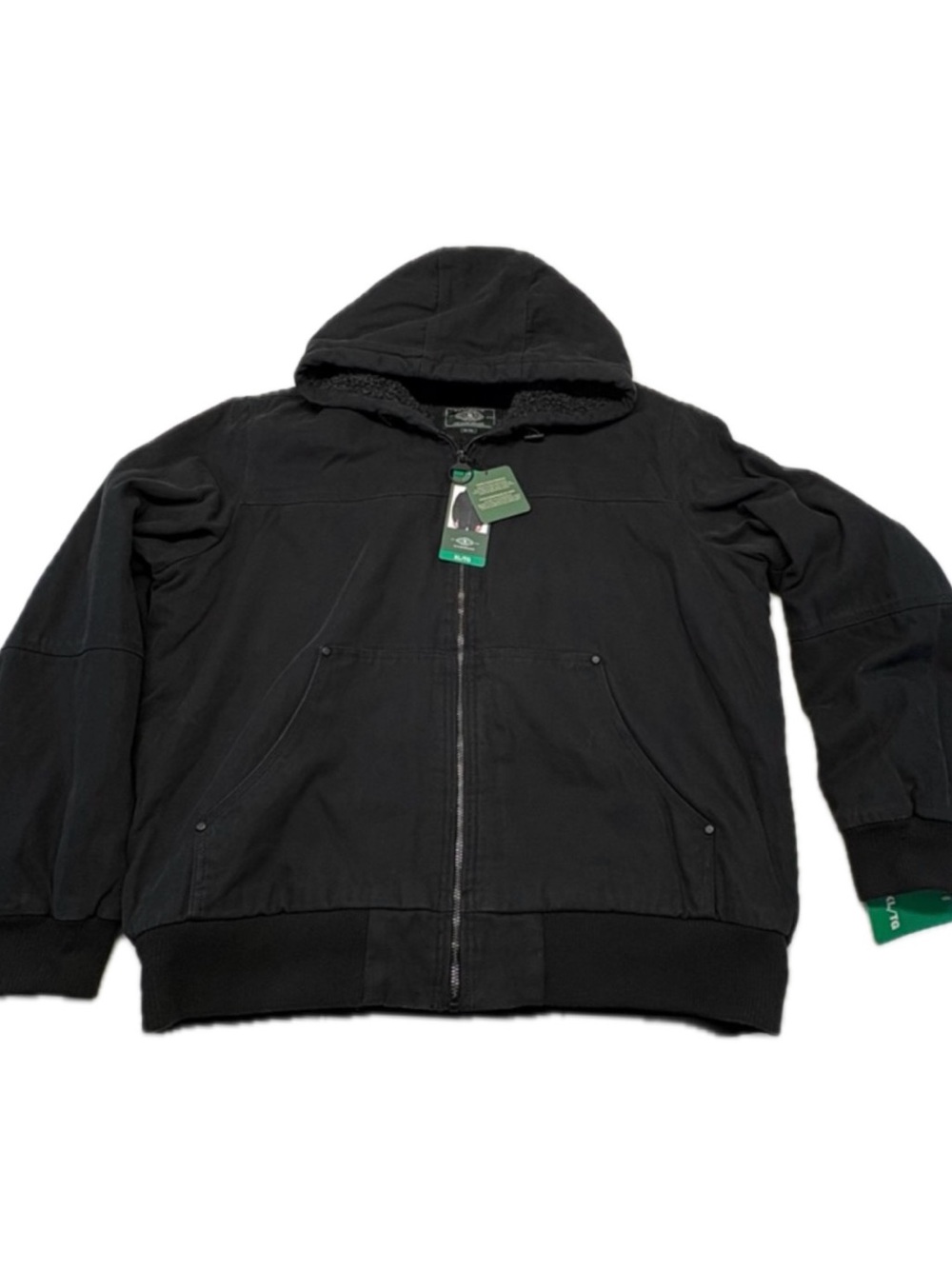G.H. Bass & Co. Men's Black Hooded Zip Jacket with Sherpa Trim Size XL NWT